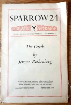 Sparrow 24   The Cards by Jerome Rothenberg Black Sparrow Press September 1974